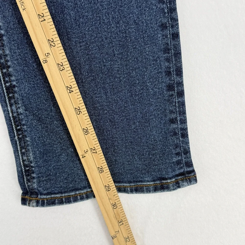Old Navy Kicker Bootcut Jeans Womens 8 Petite Blue Rinse High Rise Stretch Denim